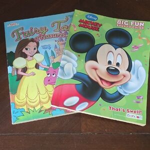 (J40) Disney Mickey Mouse Big Fun, Fairy Tale Coloring Books